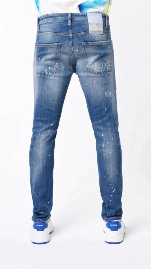 My Brand Heren Skinny Jeans Blauw Wit Blue Heren