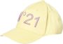 N21 Gele Geborduurde Logo Klep Hoed Yellow Dames - Thumbnail 1