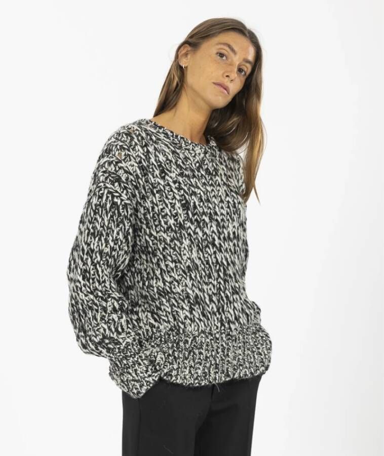 N21 Gemeleerde Gebreide Trui Gray Dames