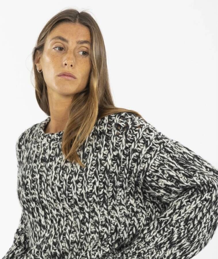 N21 Gemeleerde Gebreide Trui Gray Dames