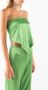 Nanushka Satin Macramè Top Green Dames - Thumbnail 2