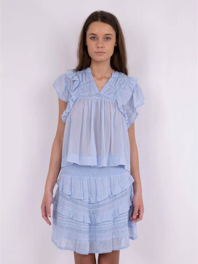 NEO NOIR "Jayla S Voile Top Lichtblauw" Blauw Dames