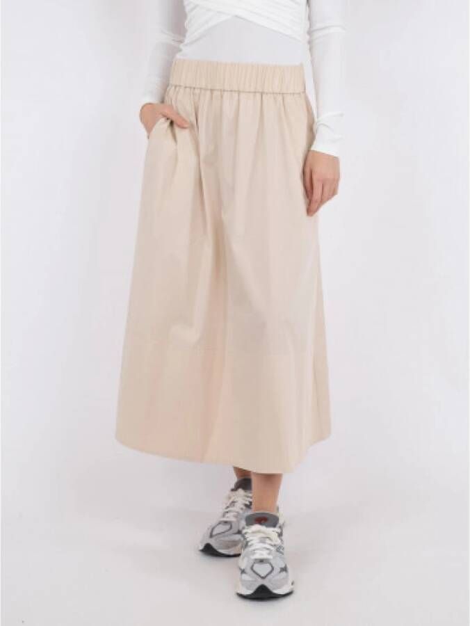 NEO NOIR "Yara Poplin Midi Rok" Beige Dames