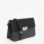 Nerogiardini Elegante Schoudertas in Donkerbruin met Bronzen Motief Black Dames - Thumbnail 2