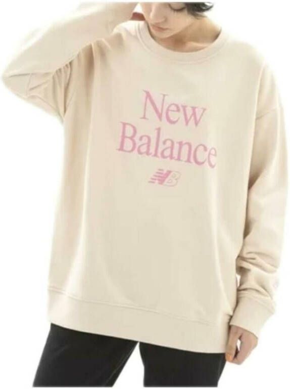 New Balance Beige Comfortabele Crewneck Sweatshirt Beige Dames