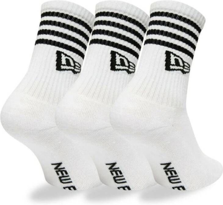 new era Stripe sokken Crew Wit Unisex