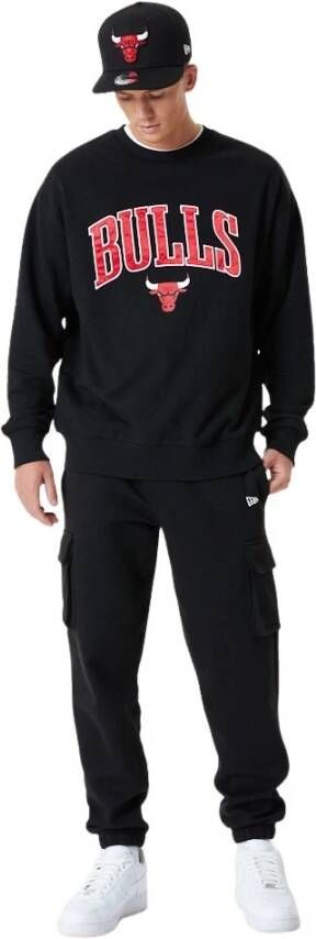 new era T-shirt Chicago Bulls NBA Apllique Crew Zwart Unisex