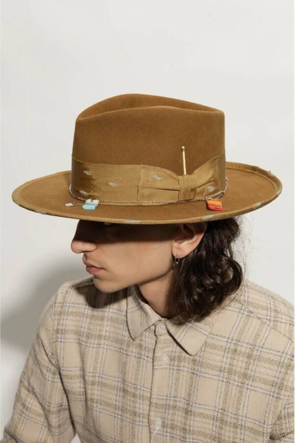 Nick Fouquet 677 fedora hoed Bruin Heren