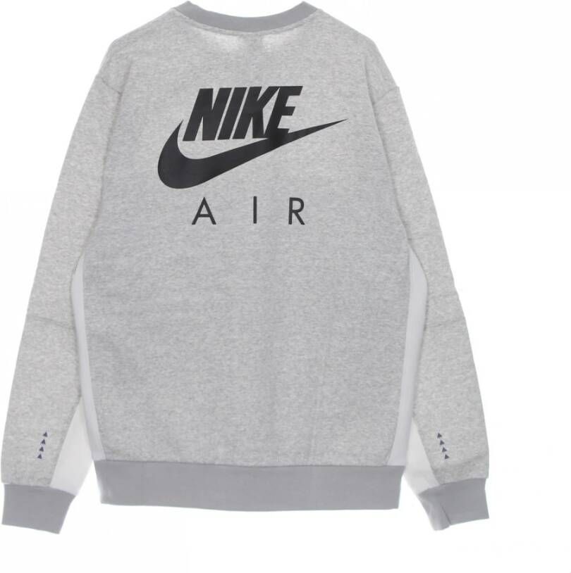 Nike Air Brushed-Back Crewneck Sweatshirt Gray Heren