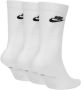 Nike Sportswear Everyday Essential Crew sokken (3 paar) Wit - Thumbnail 3