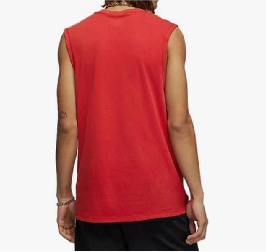 Nike Rode Mouwloze Shirts voor Mannen Rood Heren