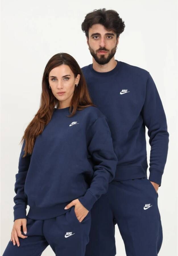 Nike Comfortabele Fleece Crewneck Sweatshirt Blauw Unisex
