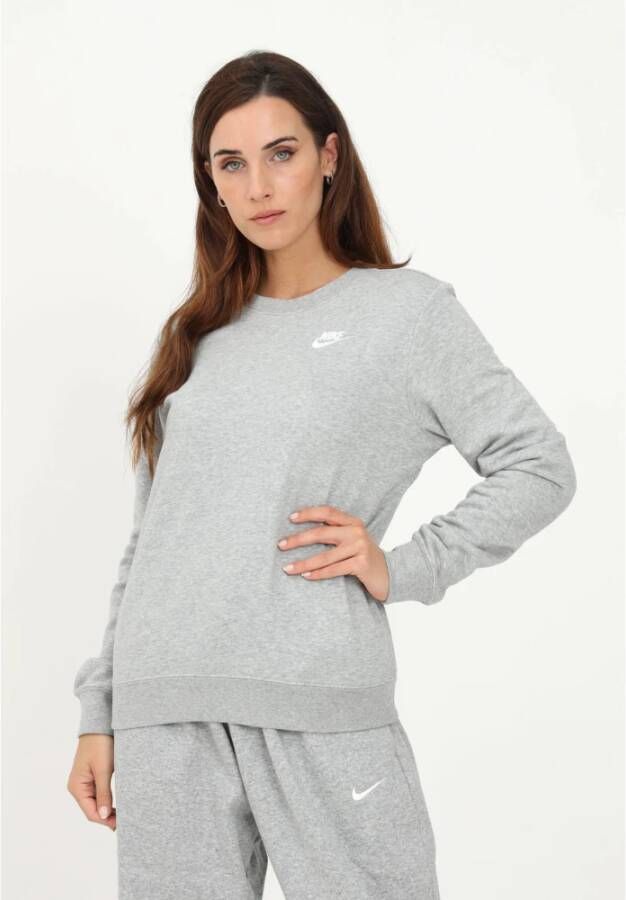 Nike Witte Crewneck Sweatshirt voor Vrouwen Comfortabel en Stijlvol Grijs Dames