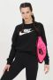 Nike Sportswear Essential Fleece sweatshirt met ronde hals voor dames Zwart - Thumbnail 4
