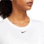 Nike Dri-FIT One Damestop met aansluitende pasvorm en korte mouwen Wit - Thumbnail 3