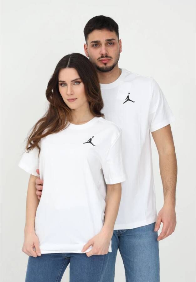 Nike "Jumpman Geborduurd T-Shirt in Wit" Wit Unisex