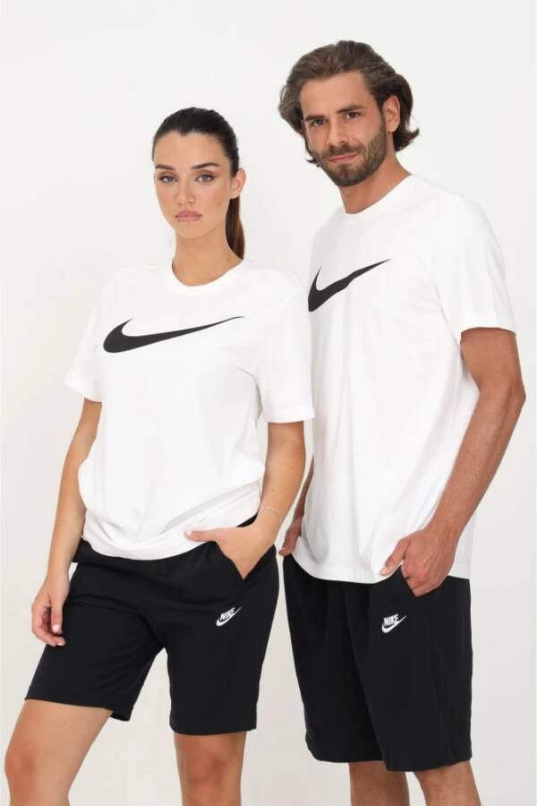 Nike "Witte Oversize Logo T-shirts en Polos" Wit Unisex