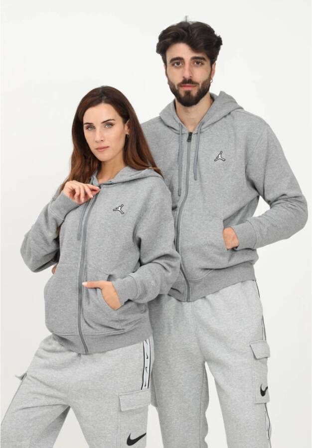 Nike Fleece Sweatshirt met Volledige Rits Grijs Unisex