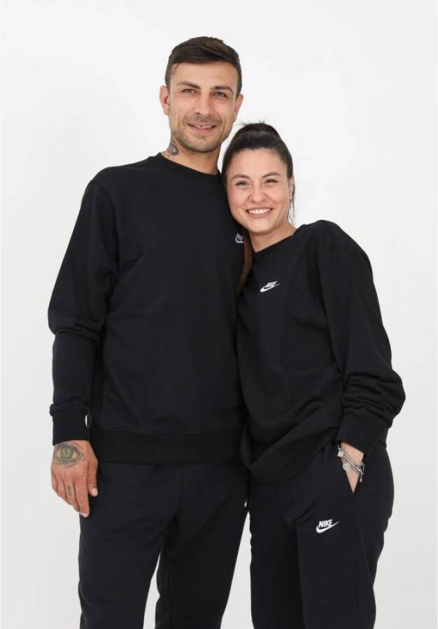 Nike Zwart Fleece Sweatshirt met Ritssluiting Zwart Heren