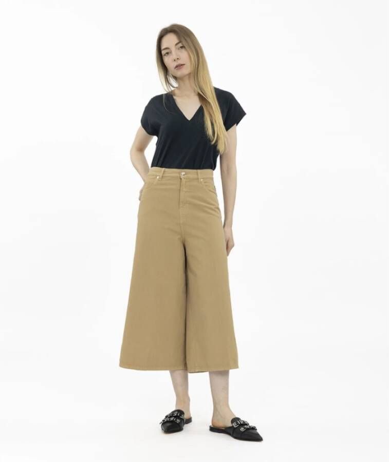Nine In The Morning Wide Trousers Beige Dames