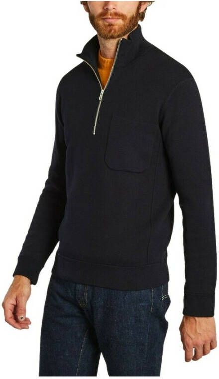 Nn07 Luis Trucker Collar Sweater Blauw Heren