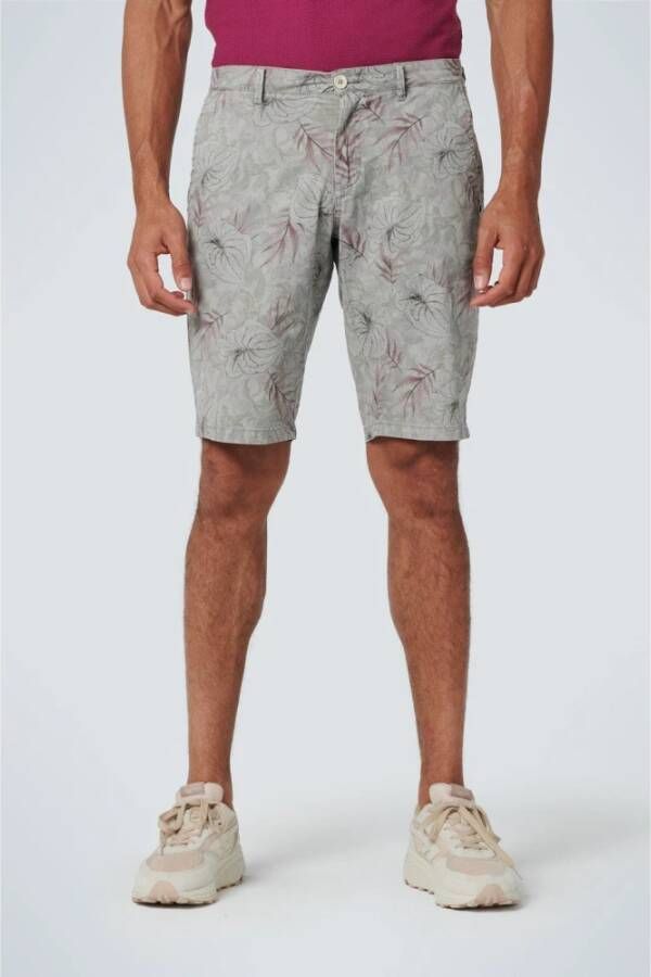 No Excess Broek Short Garment Dyed Print Grijs - Foto 2