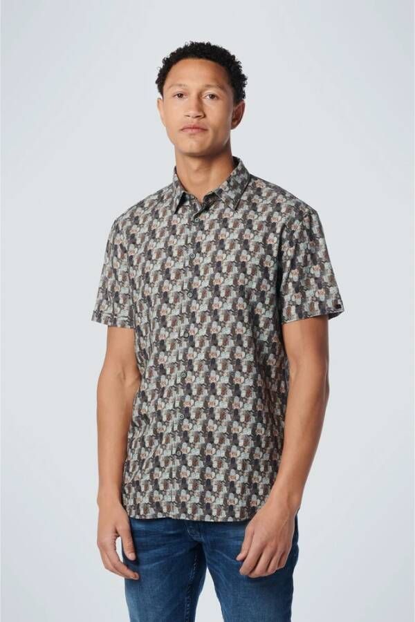 No Excess No-Excess Short Sleeve Overhemd Print Groen Heren