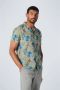 No Excess Overhemd Lange Mouw Short Sleeve Overhemd Print Groen - Thumbnail 3