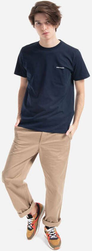 Norse Projects Niels T-shirt standard logo n01-0561 7004 Blauw Heren