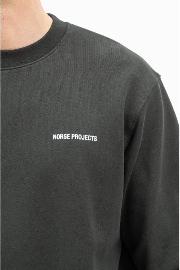 Norse Projects Arne Relaxte Organische Logo Sweater Groen Heren