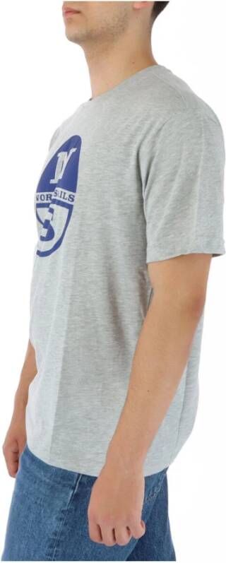 North Sails Heren Grijs Print T-shirt Gray Heren