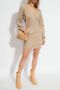 Notes Du Nord Zilveren Mink Jurk met Schouderkussens Beige Dames - Thumbnail 2