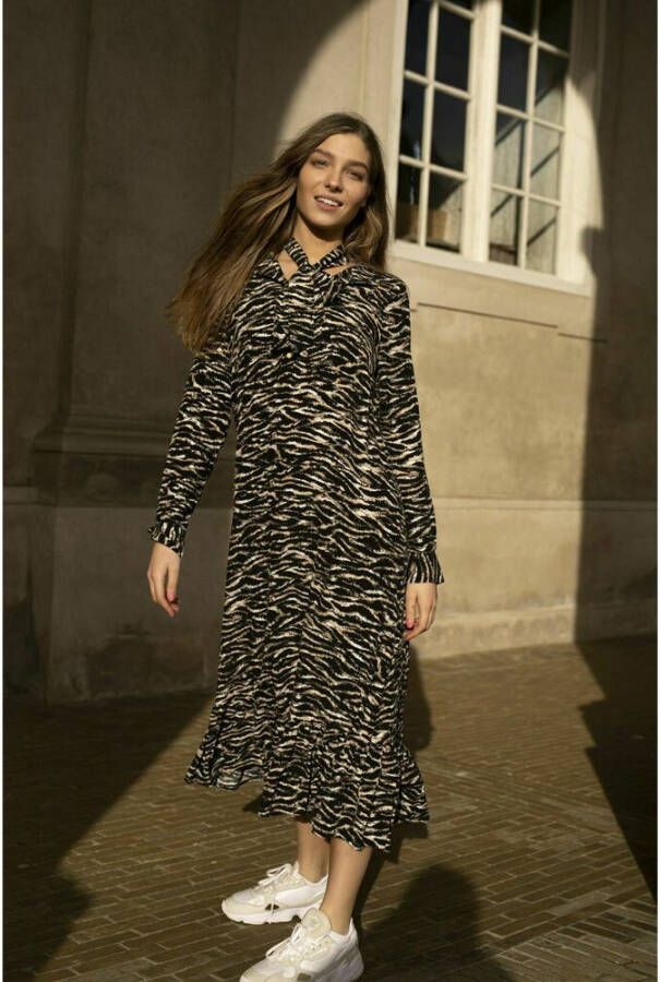 Notes Du Nord Rosie Zebra -jurk Zwart Dames