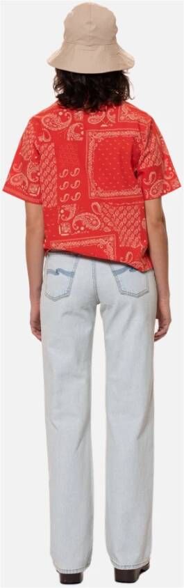 Nudie Jeans Moa Bandana Shirt Rood Red Dames