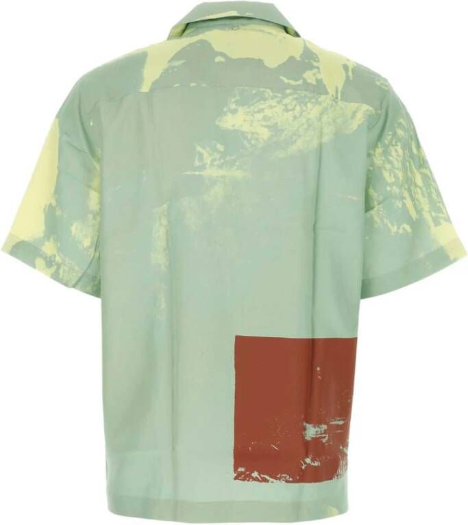 Oamc Gedrukt viscose -oversized shirt Groen Heren