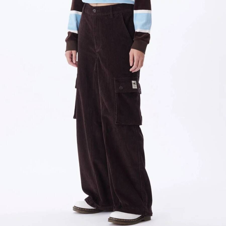 Obey Cargo Broek Java Bruin Zwart Dames