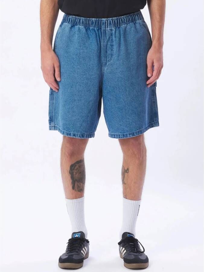 Obey Denim Shorts Blauw Heren