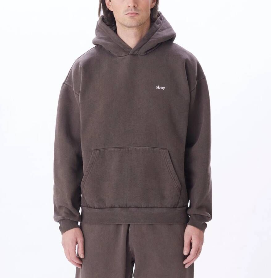 Obey Oversized Bruine Pigment Hoodie Bruin Heren