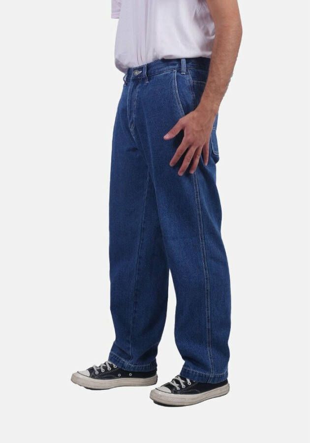 Obey Straight Jeans Blauw Heren