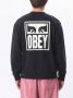 Obey Zwarte Lichtgewicht Crewneck Sweatshirt Eyes Icon 2 Crew Black Heren - Thumbnail 3
