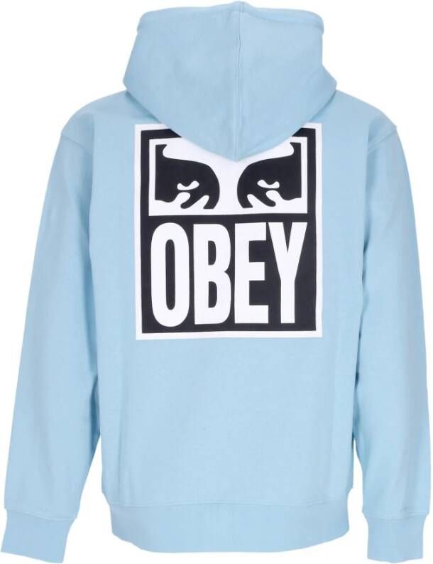 Obey Sweater met rits Blauw Heren