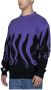 Octopus Zwarte Crewneck Sweater Borduurwerk Multicolor Heren - Thumbnail 3
