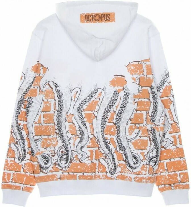 Octopus lichtgewicht hoodie Wit Heren