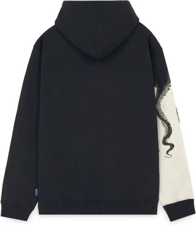 Octopus Verstelbare hoodie Zwart Heren