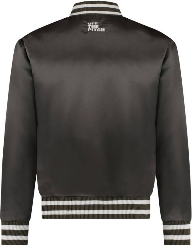 Off The Pitch Buiten het veld Satin Varsity Jacket Senior Tarmac Brown Bruin Heren