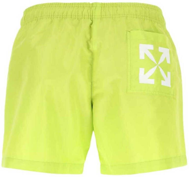 Off White Fluo gele polyester zwembroek shorts Geel Heren