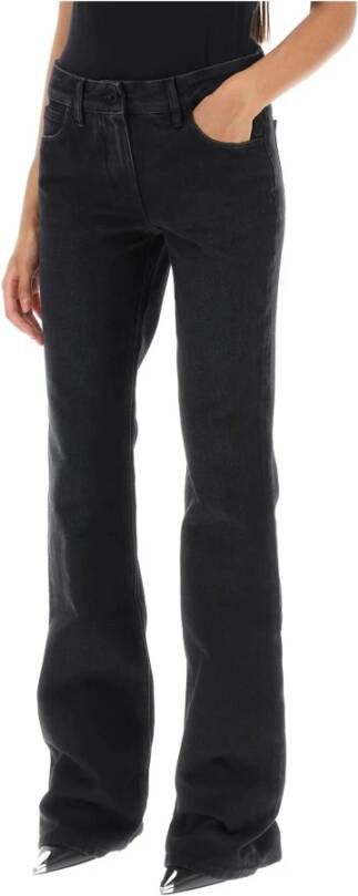 Off White Bootcut jeans met lived-in effect Black Dames