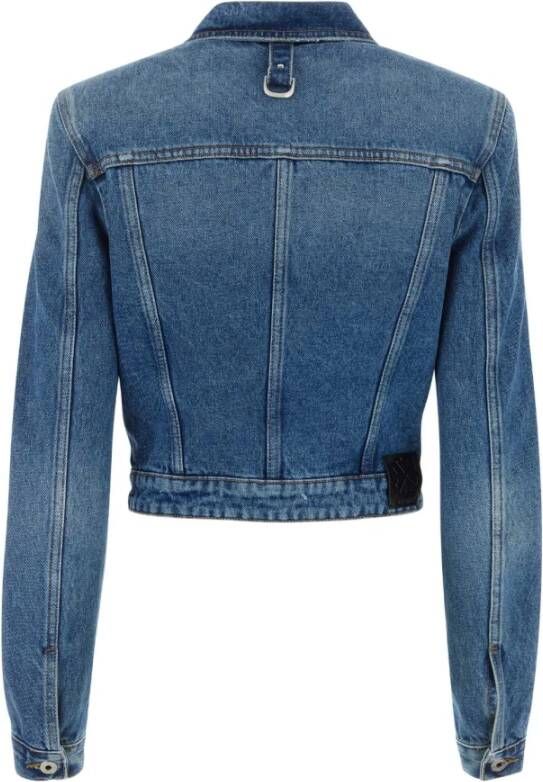 Off White Denim Jackets Blauw Dames