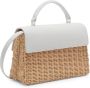 Off White Jitney Off-White Tote Bag in Straw and Leather White - Thumbnail 2