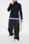 Off White Blauwe Trui met Hoge Kraag en Geribbelde Manchetten Blue Heren - Thumbnail 2